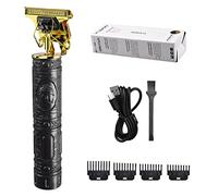 Qurygin Men's 15x4.1cm Head Shaver Kit - T-Blade Beard Trimmer, Professional Cordless Barber Clippers, Men's Grooming Kit with 4 Combs, Sheath, USB Cable, Cleaning Brush