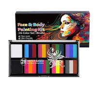 Qurygin Paint Pigment Powder - Water Based Face Painting Water-Soluble Pigment - 26 Colors Pigment Powder for Face, Face Painting Kit for Christmas Halloween Masquerade Carnival