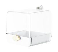 Qurygin Parakeet Bath - Portable Parrot Bath Bird Shower | Caged Parrot Bathing Tub with Bottom Drawer, Bird Cage Accessories with Hooks for Little Bird Parrots