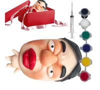 Qurygin Pimple Poppings Fidget Toy, 16x9cm Fillable Ugly Face Pimple Poppers Toyss, Interactive Prank Squeezes Toys, Adults Fidget Squeeze Toy, Funny Squeeze Toys For Kid Boys Girls Adult Women Men