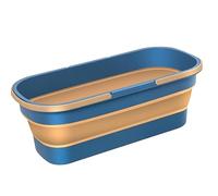 Qurygin Rectangular Bucket With Handle - 12L Foldable Washing Bucket, Multi-Purpose Rectangular Cleaning Bucket With Wheels, Foldable Mopping Bucket, Floor Mopping Bucket For Cleaning Mop