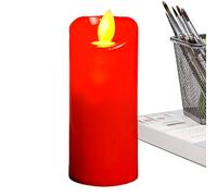 Qurygin Red Moving Flame Candles - Red Battery Operated LED Pillar Candles - Fake, LED, Table Decoration for Home Party Christmas Decor