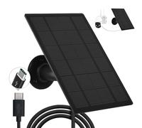Qurygin Solar Panel for Security Camera - Type-C Port Solar Panel for DC 6V Camera | Solar Panel with 360° Adjustable Security Mount, Solar Panel Charger for Security Camera