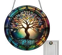 Qurygin Stained Glass Hanging Panel, Acrylic/Dragonfly Colorful Butterfly Suncatcher Stained Glass Hangings Garden Suncatcher Wall Decor