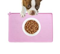 Qurygin Water Bowl Mat,Puppy Food Pad - 23.6 X 15.7 Inches Silicone Non-Slip Foldable Fast Drying Anti-Spill Feeding Mat for Kitchen Floor Indoor Pets