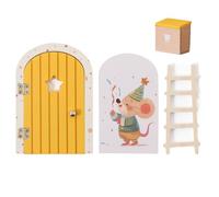 Qurygin Wooden Fairy Door | Wooden Tiny House Doors | Home Decor for Holiday Party Supplies Christmas Thanksgiving Birthday Room Apartment Offices School Dormitory Weekday