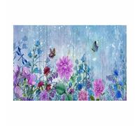 QUSAAOU Abstract wall art Purple Flowers Quality Picture- minimal - Living & Bedroom Home DÃcor with Easy Hang Guide(Pink)-30x45cm Unframed