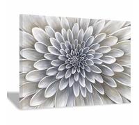 QUSAAOU Canvas Home Decor Wall art Abstract Flowers Quality Picture- minimal - Living & Bedroom Home DÃcor with Easy Hang Guide(Gray)-80x120cm Framed