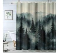 QUSAAOU Green Plant Shower Curtain Wildflower Meadow Art Shower Curtains For Bathroom Decor with Hooks Minimalist Botanical Decorative Bath Curtains Waterproof-200 * 220cm(71"*87")