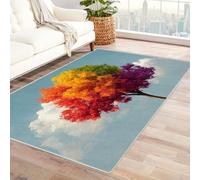 QUSAAOU Life Tree Area Rug for Teens Adult Colorful Autumn Tree Carpet for Bedroom Playroom, Indoor Floor Mat, Mystery Trees Decorative Rug for Living Room(Multi 239)-150x240cm