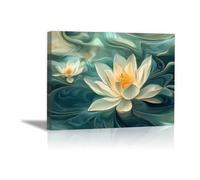 QUSAAOU Natural Landscape Canvas Wall Swirling Fluid Wave Texture Modern Wall Decor For Living Room Pictures Print On Canvas Artwork For Home Bedroom Decorations(off white)-20x30cm Framed