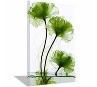 QUSAAOU Natural Landscape Canvas Wall Translucent green floral artwork floating above surface Wall Decor For Living Room Pictures Print On Canvas Artwork For Home Bedroom Decorations -50x70cm Framed