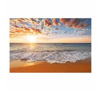 QUSAAOU PcsLarge Canvas Prints Morning Sky Waves Modern Scenic Living Room Bedroom Piece Home Decor Interior Easy Hang(Blue)-60x90cm Unframed