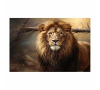 QUSAAOU Prints Modern Aesthetic Majestic Lion in Misty Forest Poster Home Decoration Aesthetics Forany Scene Such As Bedroom And Living Nursery Room(Brown)-70x100cm1 Unframed