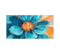 QUSAAOU Wall Decor Teal and Orange Textured Flower Abstract Natural Landscape Prints Canvas Suitable For Modern Living Room DéCor Posters Pleasing Decorations(Teal)-30x60cm1 Unframed
