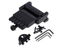 Qusedwey 1 Set 6 String Saddle Headless Guitar Bridge Tailpiece Black for Electric Guitar Parts Replacement