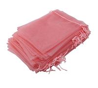 Qusedwey 100Pcs Large Organza Bags Blush Pink, 17X23 cm Mesh Gift Bags Drawstring Jewelry Pouches for Christmas Wedding