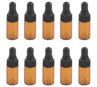 Qusedwey 10pcs 3ml Empty brown Glass Dropper Bottles with Pipette for Essential Oil