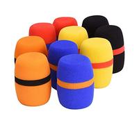 Qusedwey 10Pcs Headset Windscreen Thickened KTV Handheld Dust Proof Soft Sponge Microphone Cover Replacement Accessories
