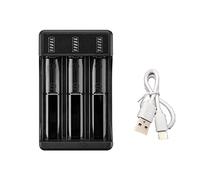 Qusedwey 18650 Fast Charger 4.2V Lithium Battery Intelligent Charger with Type-C Cable for 14500 26650 18650 Battery, 3 Slot