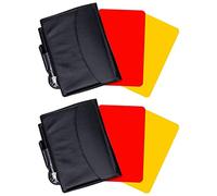 Qusedwey 2 Pack Soccer Referee Card Sets,Warning Referee Red and Yellow Cards with Wallet Score Sheets,Pencil Soccer Accessories