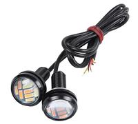 Qusedwey 2 Pcs 12V 23Mm Dual Color Switchback 4014 12 Led Drl Eagle Eye Daytime Light