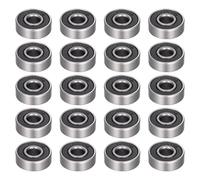 Qusedwey 20 Pack 608- Ball Bearing - Double Rubber Sealed Miniature Deep Groove Ball Bearings for Skateboards, Inline Skates, Scooters (8mm x 22mm x 7mm)