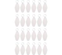 Qusedwey 24 Pcs Vintage Motel Keychain DIY Blank Hotel Keychains Heat Transfer Blank Keychains Bulk Sublimation (White)
