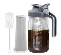 Qusedwey 32Oz Cold Brew Pitcher Cold Brew Coffee Maker Filter with Stainless Steel Super Dense Filter for Iced Brew Coffee, Ice Tea B