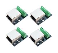 Qusedwey 4PCS RJ45 Ethernet Female Socket Connector Breakout Board,2.54mm Connector Board Shielded Network Adapter Terminal
