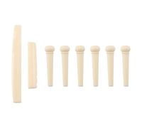 Qusedwey 6 Bridge Pins + saddle + bridge saddle Bone/Bone Acoustic Guitar white