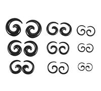 Qusedwey 9 Pairs of Acrylic Spiral Taper Tunnel Ear Stretcher Expander Plugs-Black
