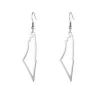 Qusedwey A Silver Color Palestine Map Dangle Earrings Women Country Geography Map Pendent Earring Stainless Jewelry