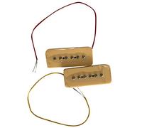 Qusedwey Alnico V Alnico 5 Single Coil Soapbar P90 Neck Bridge Pickup 50/52mm Metal Braided Wire Fit Electric Guitar