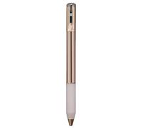 Qusedwey Geometric Metal Crinkle Pen Fidget,Stress Relief Metal Shape Shifting Switchpen,0.5mm Retractable Gel Pen,Champagne Gold