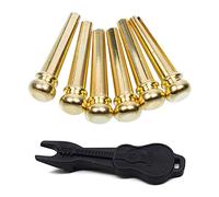 Qusedwey Guitar Bridge Pins 6pcs Copper Endpin 6 String Pegs With Electric Acoustic Guitar Replacement Parts