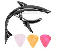 Qusedwey Guitar Capo Zinc Alloy Capo for Acoustic Electric Classical Guitars and Ukulele Capo with Pick,Black