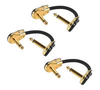 Qusedwey Guitar Patch Cable Effect Pedal Patch Cords 1/4-Inch Right Angle Low Profile Pancake Design for Effect Pedals 3 Pack