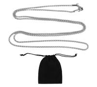 Qusedwey Jewelry Woman Chain, Stainless Steel Armor Chain Necklace, Silver - 2 mm Wide - 80 cm Long