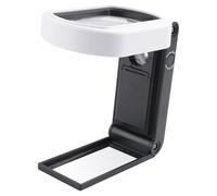 Qusedwey Magnifying Glass with Light, 25X 10X Rechargeable Handheld and Standing Magnifier for Reading, Inspection, Jewelry