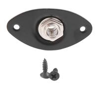 Qusedwey Oval Indented Guitar Jack Plate30 Oval Indented Guitar Jack Plate & Socket Black High Quality, 1 Pack