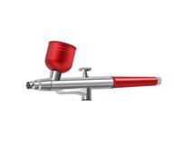 Qusedwey Portable Single Action Airbrush 0.3mm Nozzles Airbrush Pen for Model Cake Nail Car Painting Beauty Inkjet Easy Install Easy to Use -Red