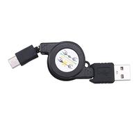 Qusedwey USB Type C USB 3.1 Retractable Cable Charger Charging Type-C USB-C Cable Black