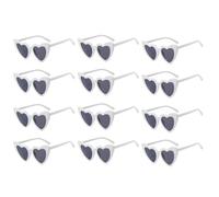 Qusedwey Wedding Heart Shaped Sunglasses Bachelorette Glasses Bridesmaid Groomsmen Gifts White