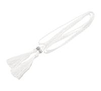 Qusedwey Woven tassel belt knot decorated waist chain waist rope White