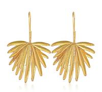 QUSIJIA Beach Leaf Bohemian Drop Earrings Earrings Tropical Palm Tree Leaf Dangle Earrings For Women, Metal