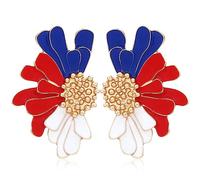 QUSIJIA Elegant Bohemian Big Flower Earrings Chic Petal Statement Earrings For Women Vintage Large Flower Earrings For Women, Metal