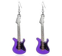 QUSIJIA Novelty Punk Music Renaissance Dangle Earrings Bass Electric Guitar Dangle Drop Earrings For Women, Acrylic