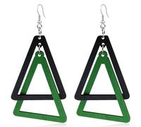 QUSIJIA Unique Bohemian Wooden Splicing Dangle Earrings for Women Retro Temperament Geometric Drop Earrings Jewelry Gifts For Women, Wood