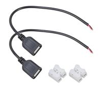 Qusinfc 2Pcs/pack USB Female To 2Pin Wire Charging Cable Line With Terminals For 5V LED Strips Low Power Devices Black USB Female Connector Line With Terminals